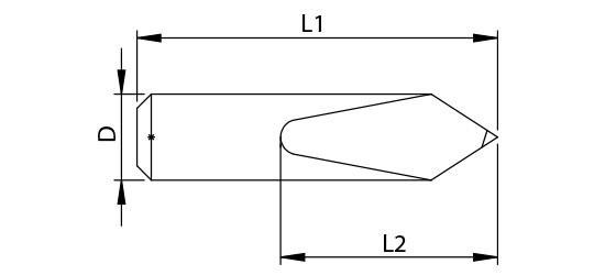 4 Flute Dagger Drill schematic drawing