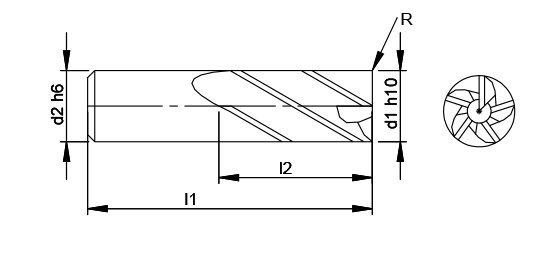 Trochoidal Endmill Range schematic drawing